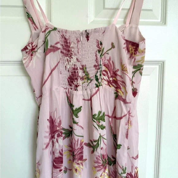 Reformation Irisa Maxi Dress Floral Pink Enchanting Chrysanthemum Floral Pink 6 - Picture 10 of 12